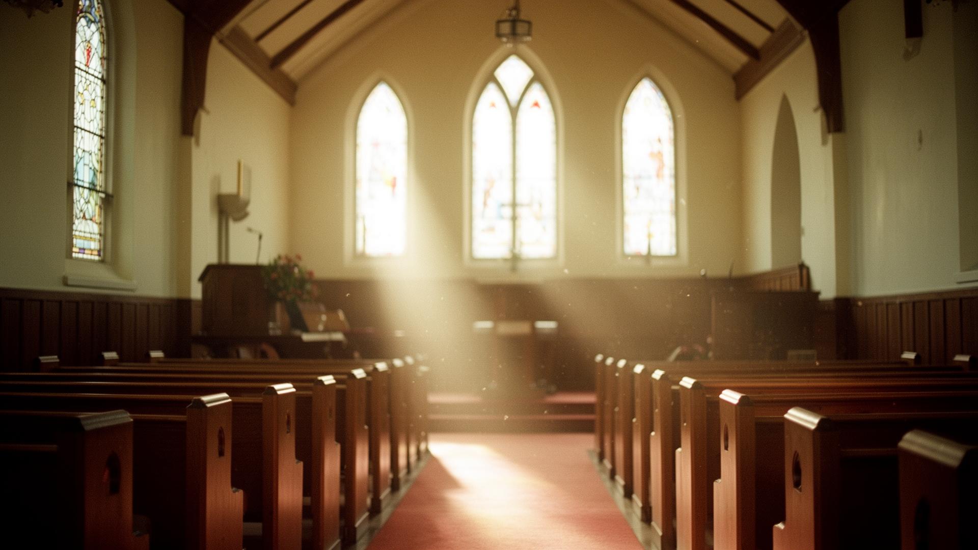 The church sanctuary at Cuningham Memorial Presbyterian Church